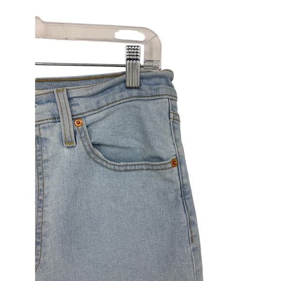 Levis Jeans Womens 30 Ribcage Straight Ankle Light Wash Denim Raw Hem Button Fly - Picture 2 of 8